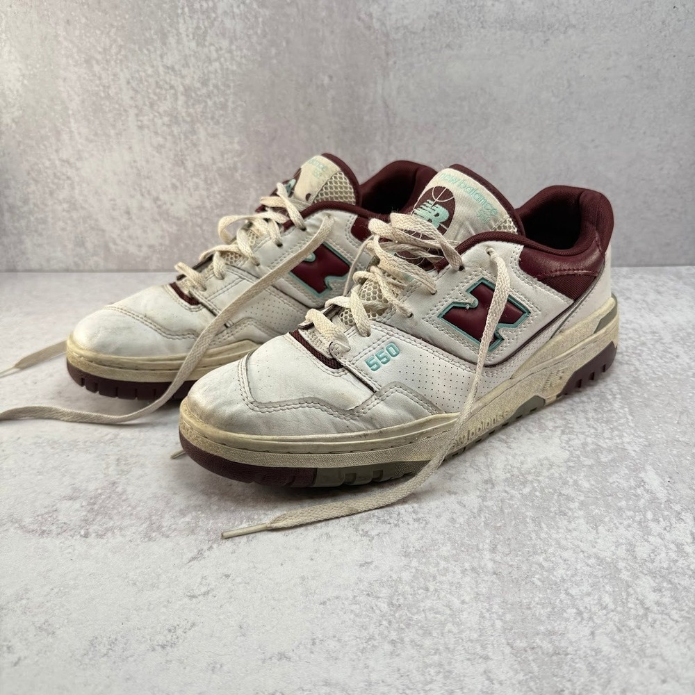New Balance 550 Burgundy‎ Cyan BB550WBG Mens Size 8.5 Shoes Sneakers
